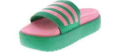 Comfort Sandals|Athletic Slides|ADIDAS Adilette Women's Platform Slide Green