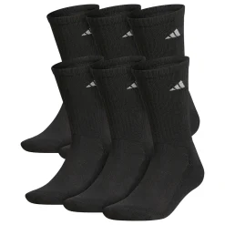 Socks|ADIDAS Athletic 6pk Men’s Crew Socks Black