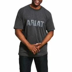 Tops|ARIAT Rebar Cotton Strong Block Logo Men's T-Shirt
