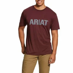 Tops|ARIAT Rebar Cotton Strong Block Logo Men's T-Shirt