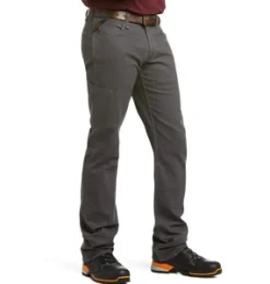 Bottoms|ARIAT Rebar M4 Low Rise Durastretch Made Tough Men's Straight Leg Pant Grey