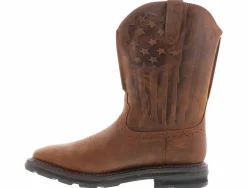 Safety Toe Boots|Slip Resistant|ARIAT Sierra Shock Shield Patriot Men’s Wide-Width Steel Toe Work Boot Brown