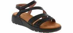 Comfort Sandals|Wedge & Platform Sandals|BARETRAPS Soren Women's Wedge Sandal Black