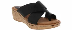 Wedge & Platform Sandals|BOC B.O.C Summer Cross Band Women’s Wedge Sandal Black