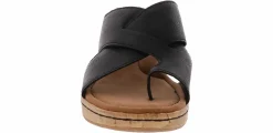 Wedge & Platform Sandals|BOC B.O.C Summer Cross Band Women’s Wedge Sandal Black