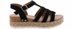 Sandals|BTW Gaia Fisherman Platform Youth Girls’ (12-5) Dress Sandal Black