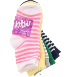 Socks|BTW 5-Pack Bright Stripes Toddler Girls' Anklet Socks Multicolor