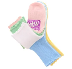 Socks|BTW 5-Pack Pointelle Rib Women’s Ankle Socks Multicolor