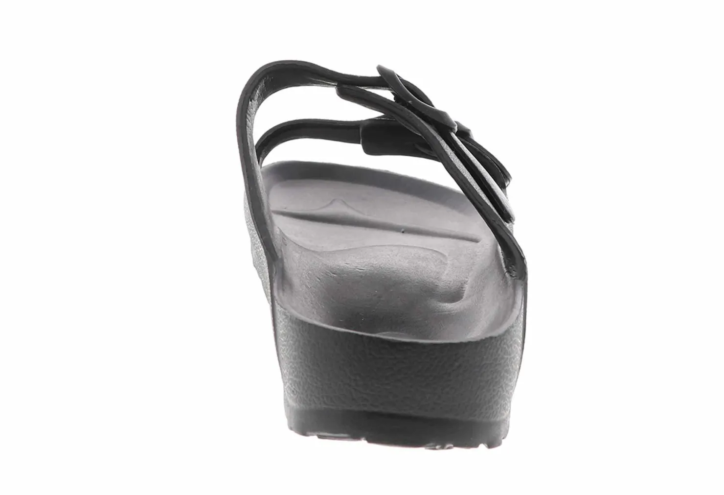Flat Sandals|Footbed Sandals|BTW Trey Two Band Women's Sandal - Black