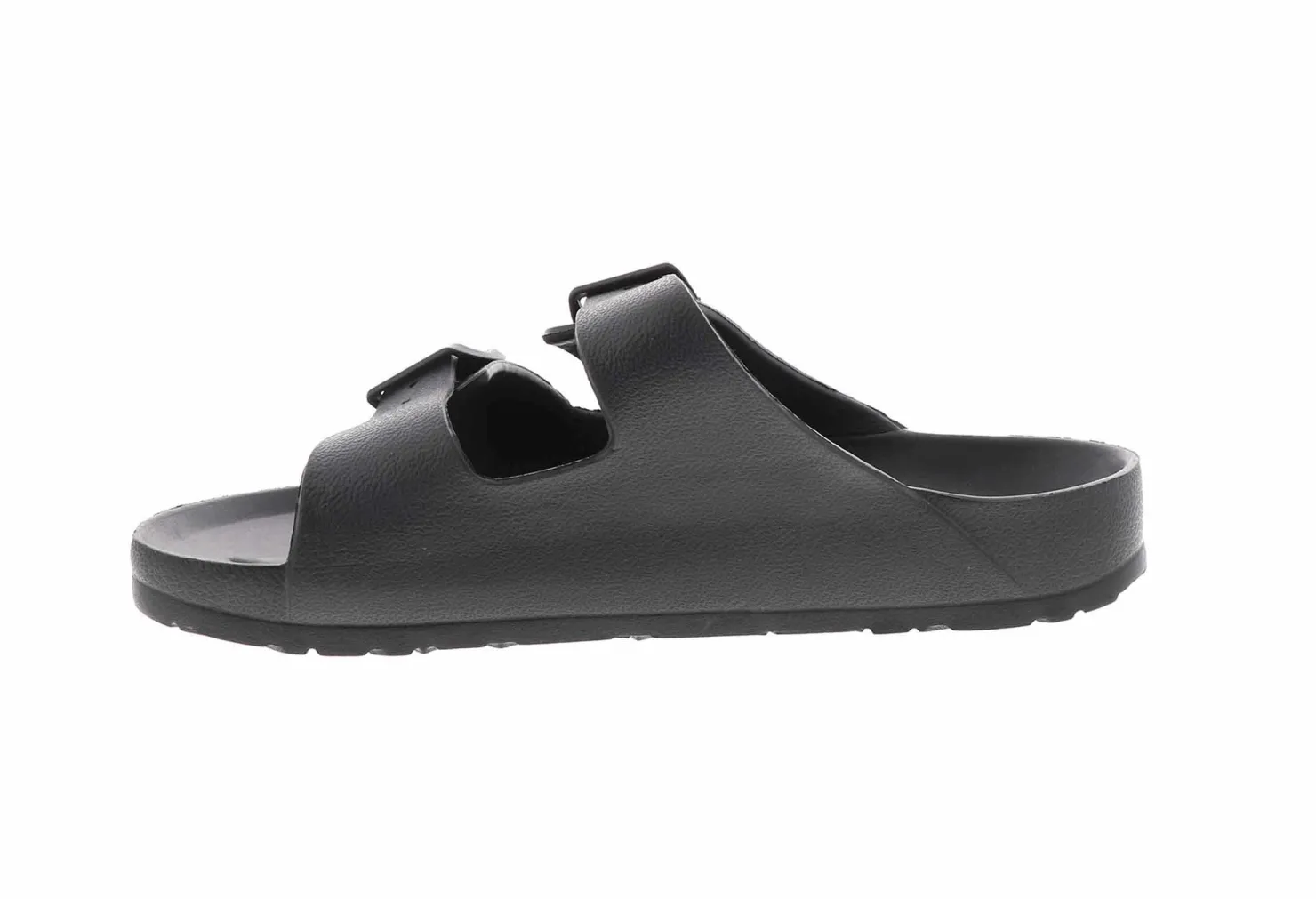 Flat Sandals|Footbed Sandals|BTW Trey Two Band Women's Sandal - Black