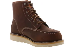 Safety Toe Boots|Slip Resistant|CARHARTT 6" Moc Wedge Dark Men's Steel Toe Work Boot Brown