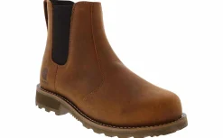 Safety Toe Boots|Slip Resistant|CARHARTT Frontier Chelsea Women's Steel Toe Work Boot Brown