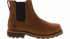 Safety Toe Boots|Slip Resistant|CARHARTT Frontier Chelsea Women's Steel Toe Work Boot Brown