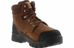 Safety Toe Boots|Slip Resistant|CARHARTT Rugged Flex 6-Inch Met Guard Men’s Wide-Width Composite Toe Work Boot Brown