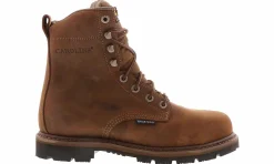 Safety Toe Boots|Slip Resistant|CAROLINA Installer 8-Inch Men’s Wide-Width Steel Toe Boot Brown
