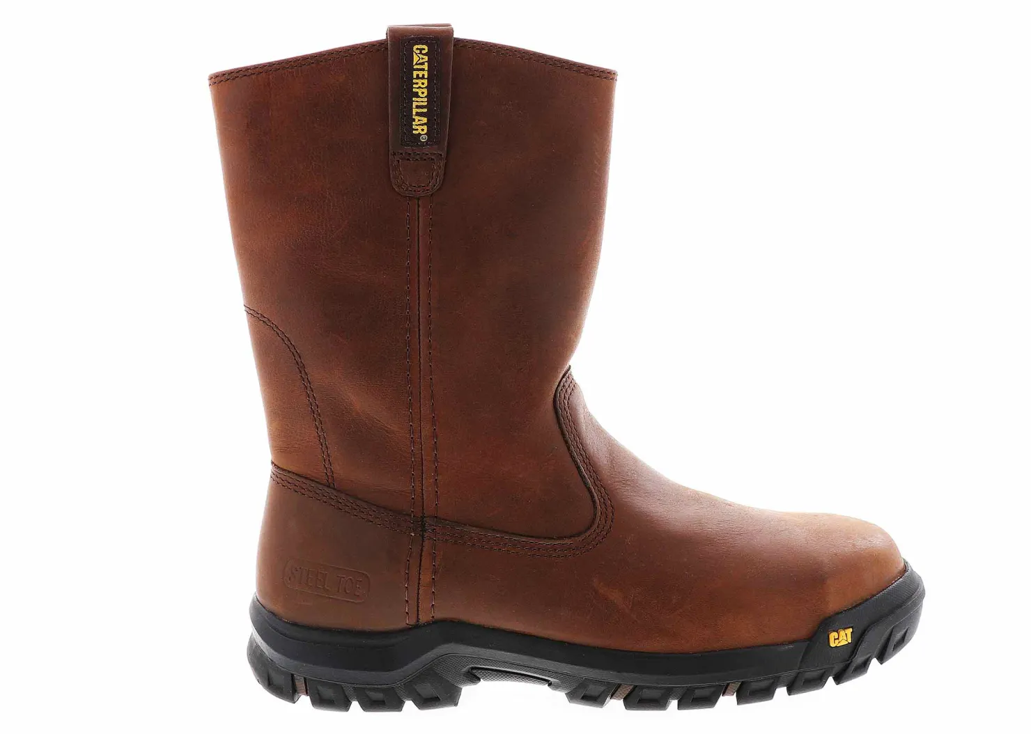 Safety Toe Boots|CATERPILLAR Drawbar Men's Steel Toe Work Boot Brown