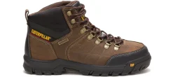 Slip Resistant|Safety Toe Boots|CATERPILLAR Threshold Men's Steel Toe Work Boot Brown