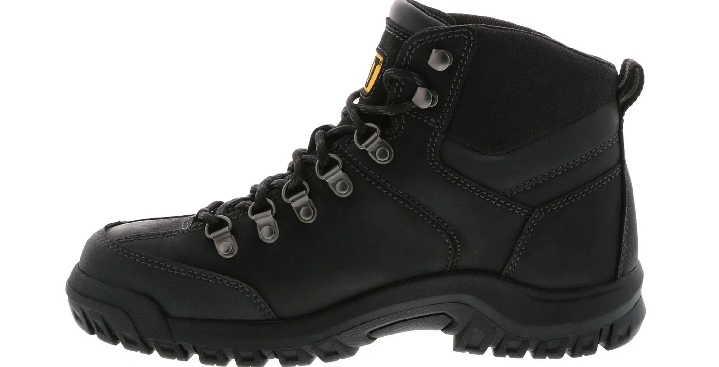 Safety Toe Boots|Slip Resistant|CATERPILLAR Threshold Men's Wide-Width Steel Toe Work Boot Black