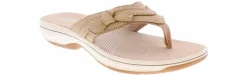 Comfort Sandals|Flip Flops|CLARKS Breeze Dalia Sand Cloudstepper Women’s Sandal Beige