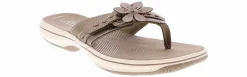 Comfort Sandals|Flip Flops|CLARKS Breeze Opal Pewter Cloudstepper Women’s Sandal Beige