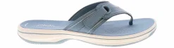 Comfort Sandals|Flip Flops|CLARKS Breeze Reyna Denim Cloudstepper Women's Sandal Blue