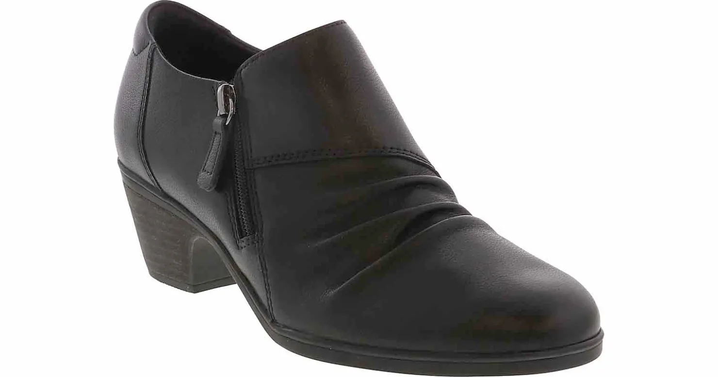 Wedge & Heeled Boots|Heels & Wedges|CLARKS Emily2 Braley Women’s Ankle Bootie Black