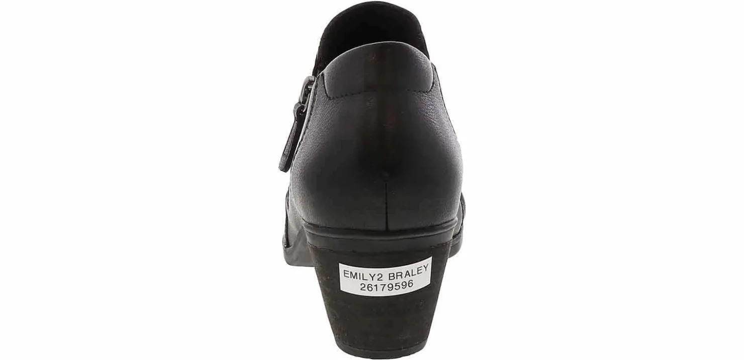 Wedge & Heeled Boots|Heels & Wedges|CLARKS Emily2 Braley Women’s Ankle Bootie Black