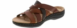 Comfort Sandals|CLARKS Laurieann Bali Cross Band Women’s Comfort Sandal Brown