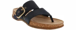 Comfort Sandals|Flip Flops|CLARKS Reileigh Park Navy Buckle Women's Thong Sandal Blue