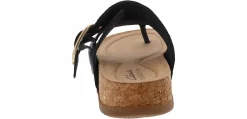Comfort Sandals|Flip Flops|CLARKS Reileigh Park Navy Buckle Women's Thong Sandal Blue