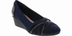Heels & Wedges|Comfort Dress Shoes|CLIFFS BY WHITE MOUNTAIN Bowie Women’s Wide-Width Wedge Heel Blue