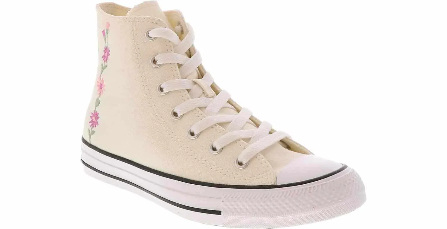 Athletic & Sneakers|CONVERSE Chuck Taylor All Star Florals Junior Girls’ (4-7) Hi-Top Athletic Sneaker White