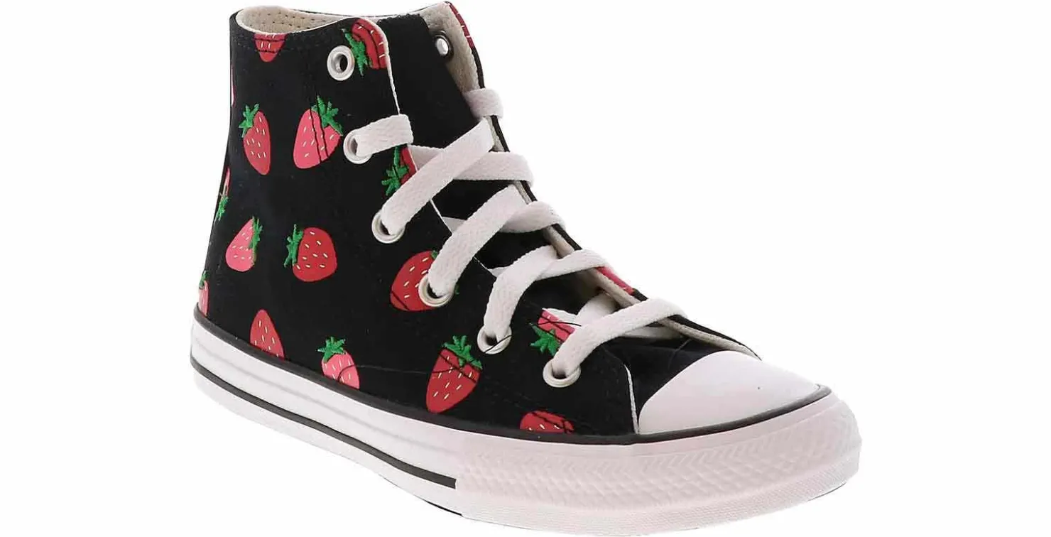 Athletic & Sneakers|CONVERSE Chuck Taylor All Star Strawberries Youth Girls’ (10.5-3) Hi-Top Canvas Sneaker Black