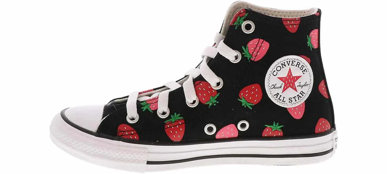 Athletic & Sneakers|CONVERSE Chuck Taylor All Star Strawberries Youth Girls’ (10.5-3) Hi-Top Canvas Sneaker Black