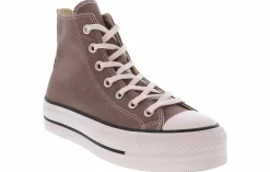 Athleisure & Casual|Canvas Shoes|CONVERSE Chuck Taylor All Star Lift Women’s Hi-Top Platform Sneaker Grey