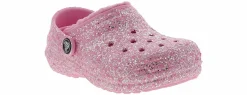 Casual|CROCS Classic Lined Glitter Youth Girls’ (11-6) Clog Pink