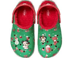 Casual|Casual|CROCS Mickey Mouse Holiday Lined Toddler Kids' (5-10) Clog Green
