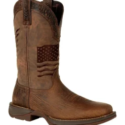 Western Boots|DURANGO 12-Inch Distressed Flag Men's Western Boot Brown