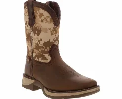 Boots|DURANGO Lil’ Rebel Desert Camo Boys’ (12-3) Western Boot Brown