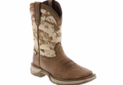 Boots|DURANGO Lil’ Rebel Desert Camo Boys’ (12-3) Western Boot Brown