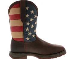 Safety Toe Boots|Slip Resistant|DURANGO Rebel Men's Steel Toe Western Work Boot Brown
