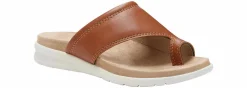 Comfort Sandals|Flat Sandals|EASTLAND Dallas Women's Thong Slide Sandal Brown