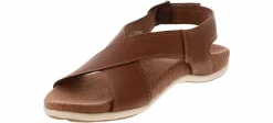Flat Sandals|EASTLAND Marion Tan Cross Band Women's Sandal Brown