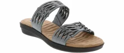 Comfort Sandals|Wedge & Platform Sandals|EASY STREET Agata Wrapped Two Band Women’s Comfort Wedge Sandal Blue