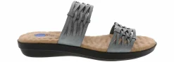 Comfort Sandals|Wedge & Platform Sandals|EASY STREET Agata Wrapped Two Band Women’s Comfort Wedge Sandal Blue
