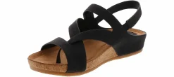 Comfort Sandals|Footbed Sandals|EURO SOFT BY SOFFT Gianetta Women’s Comfort Wedge Sandal Black