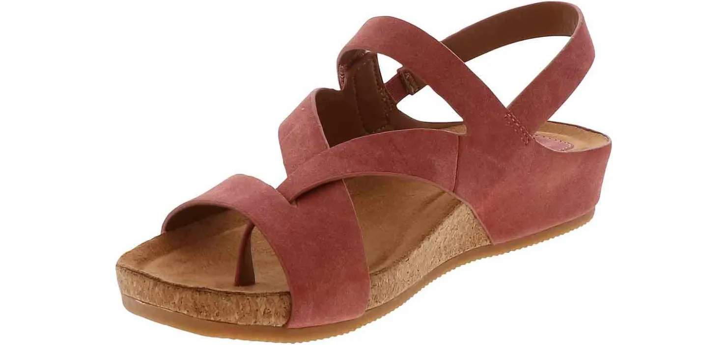 Comfort Sandals|Wedge & Platform Sandals|EURO SOFT BY SOFFT Gianetta Women's Comfort Wedge Sandal Desert Rose Pink