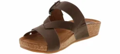 Comfort Sandals|Footbed Sandals|EURO SOFT BY SOFFT Gwenda Women’s Comfort Wedge Sandal Brown