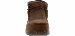 Safety Toe Athletics|Slip Resistant|FRYE Driving Moc ESD Men's Composite Toe Work Shoe Brown