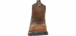Soft Toe Boots|Slip Resistant|GEORGIA BOOTS Eagle One Chelsea Men's Soft Toe Work Boot Brown
